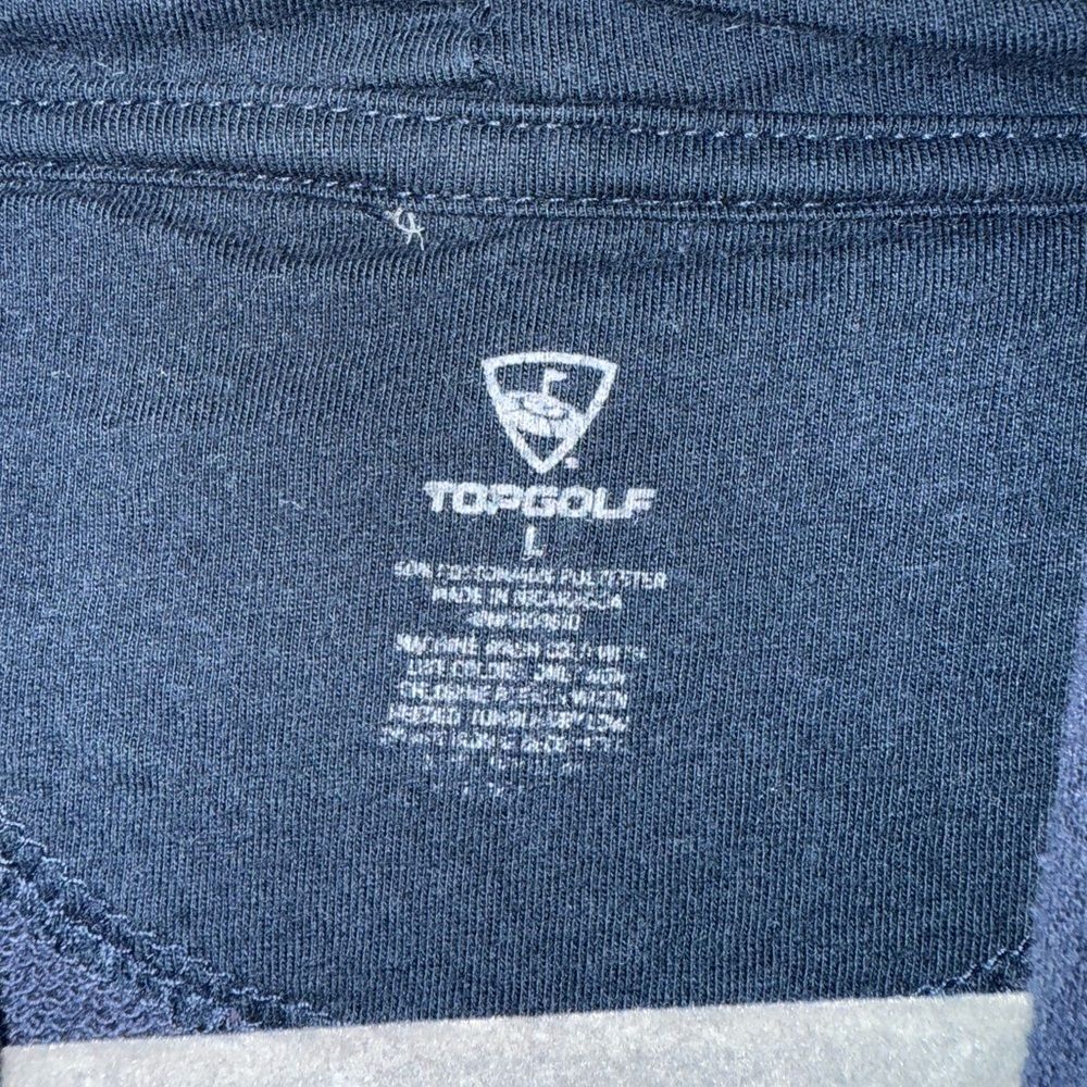 Topgolf Navy Blue Unisex Logo peace sign Hoodie Sweatshirt Size Large GUC - Picture 4 of 8